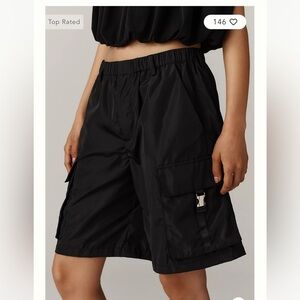 Anthropologie Women’s Black Cargo Shorts with Buckle Snap. NWT Size XS